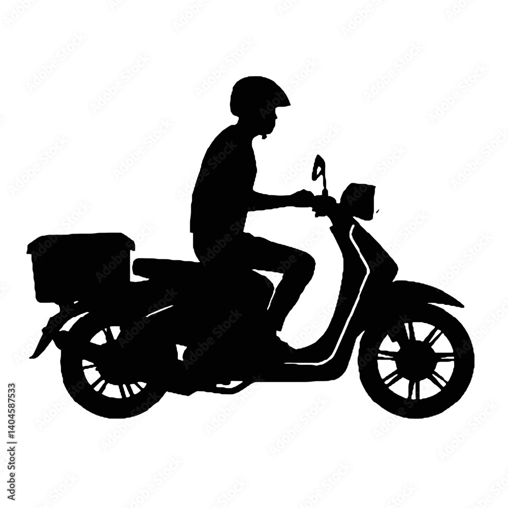 Fototapeta premium delivery guy silhouette