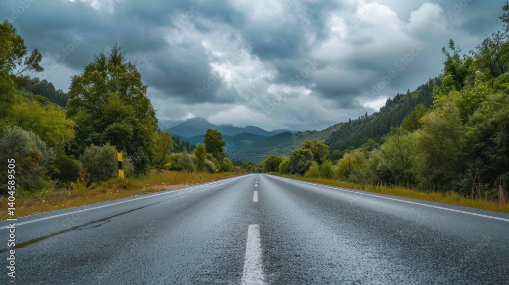 Fototapeta premium Empty Road Leading to Mountains