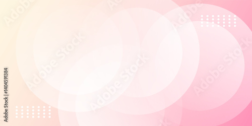 Minimalist banner background, pastel colorful, pink and yellow gradations. Circle effect style geometric art, abstract background. Eps 10