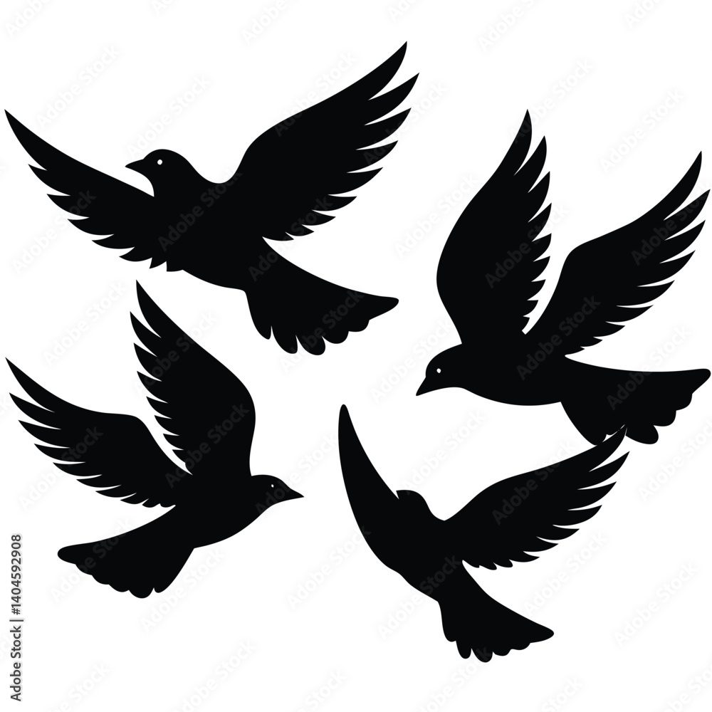 Bird group vector silhouette collection Bird group vector silhouette collection