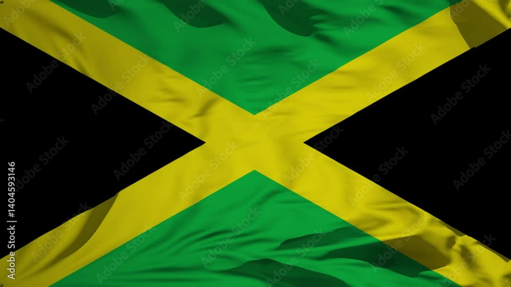 Jamaica flag waving in the wind Animation