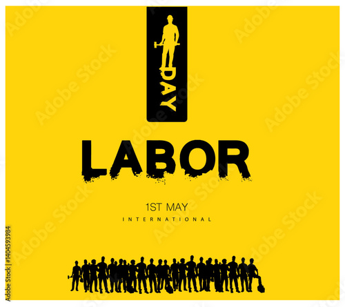 Labor Day logo Poster, banner, brochure or flyer design with stylish text 1st May Happy Labor Day on white background with attractive typography creative artwork 2.ai