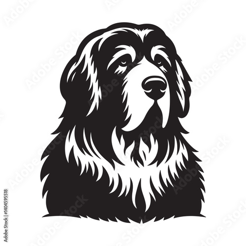 Akbash silhouette black and white vector icon