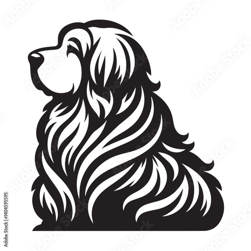 Akbash silhouette black and white vector icon