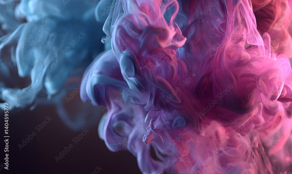 Fototapeta premium Abstract Swirling Colors, Pink, Blue, Purple Ink in Water