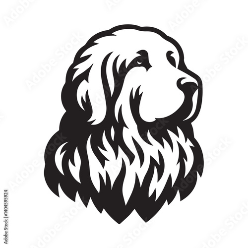 Akbash silhouette black and white vector icon