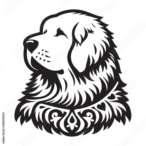 Akbash silhouette black and white vector icon