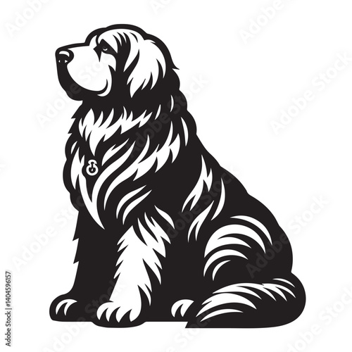 Akbash silhouette black and white vector icon