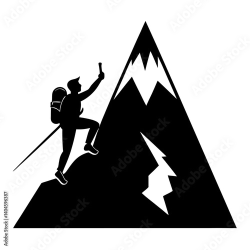 Mountain man vector silhouette collection