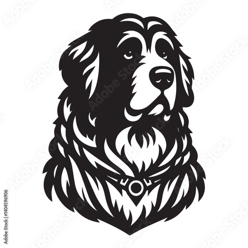 Akbash silhouette black and white vector icon