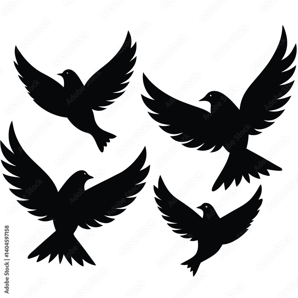 Bird group vector silhouette  collection