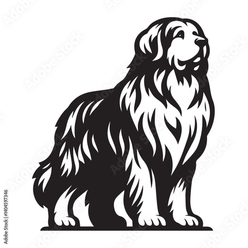 Akbash silhouette black and white vector icon
