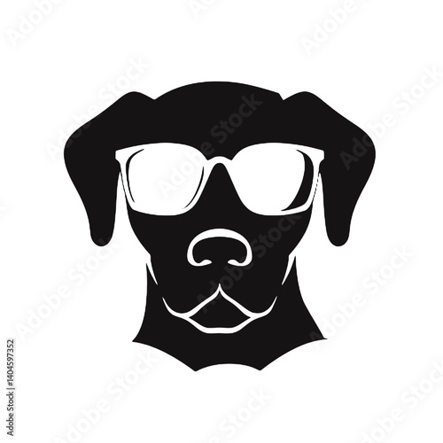  dog with glasses silhouette