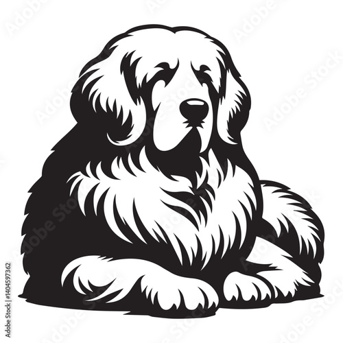 Akbash silhouette black and white vector icon