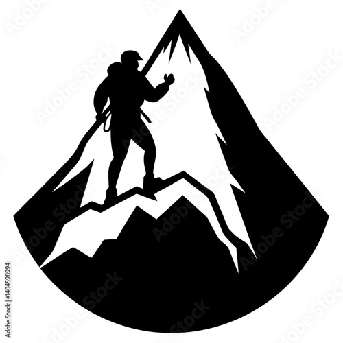 Mountain man vector silhouette collection