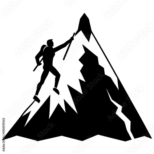Mountain man vector silhouette collection
