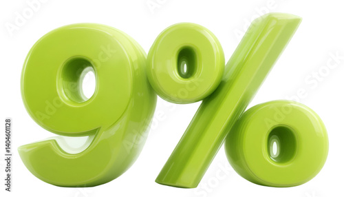 green percent symbol off a 9% free victor