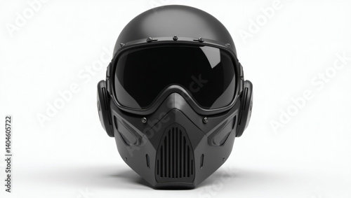 Protective Black Mask with Clear Lens for Outdoor Activities photo