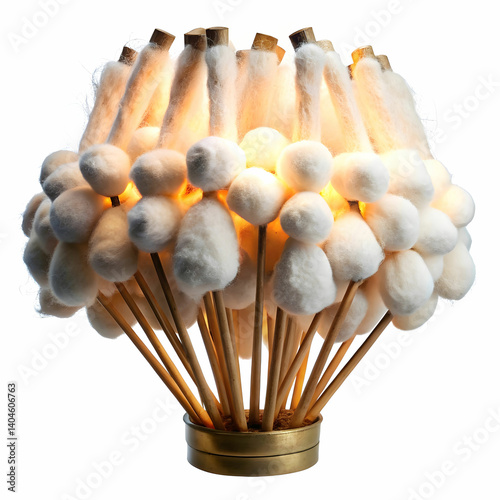 cotton wicks for lamp on white background
