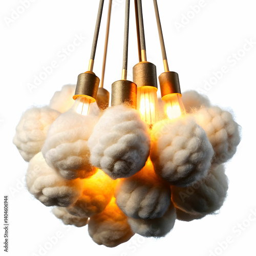 cotton wicks for lamp on white background
