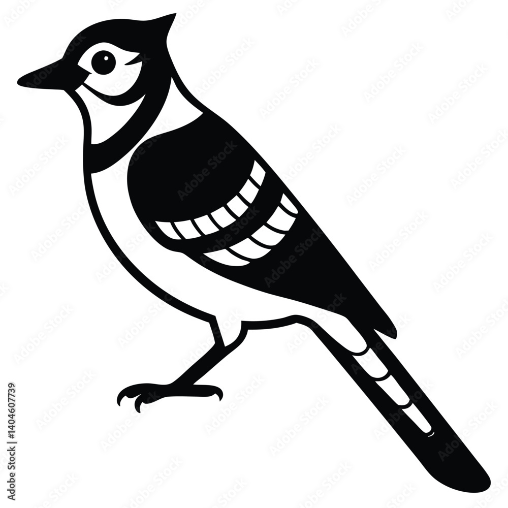 Obraz premium Blue jay vector silhouette single collection