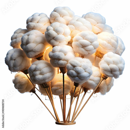 cotton wicks for lamp on white background