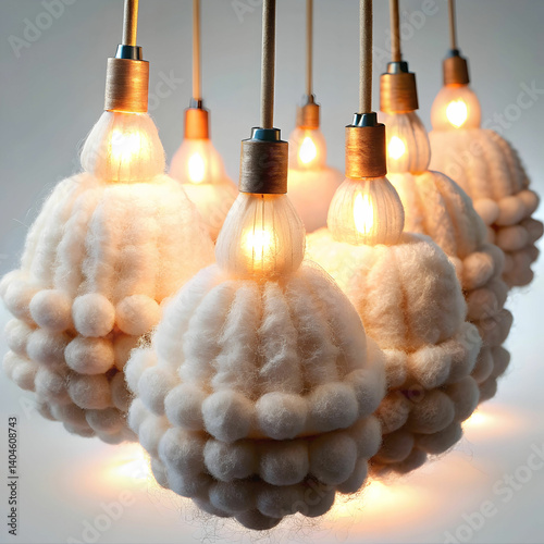 cotton wicks for lamp on white background