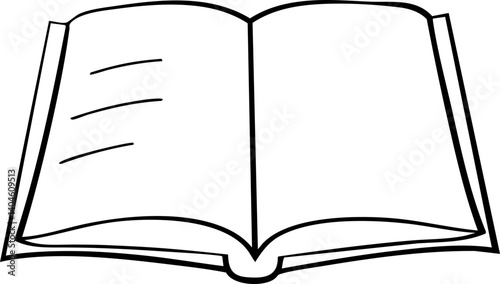 Open book illustration with blank pages for notes or sketches.
