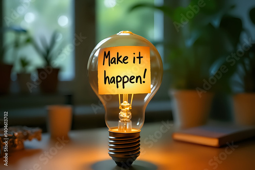 Light bulb on table with 