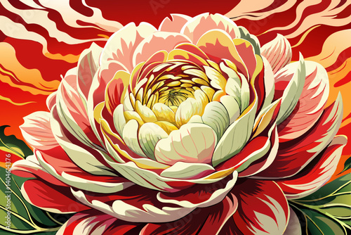 Close-up of flowers Pink Peony at sunset time . Beautiful peony flower for catalog or online store. Floral shop concept . Beautiful fresh cut bouquet vector