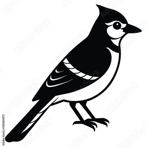 Blue jay vector silhouette single collection