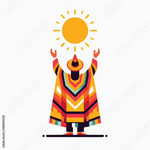 an inca priest wearing traditional clothing