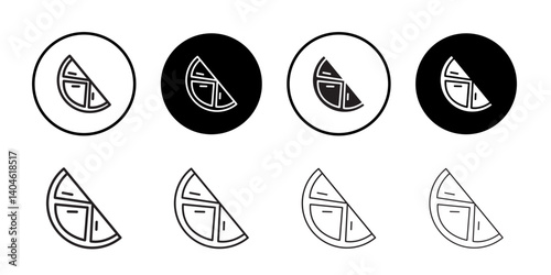 Lemon slice icon Flat line symbol