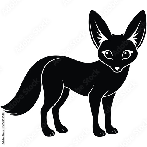 fennec fox vector silhouette single collection