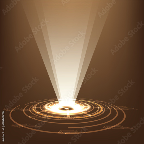 Energy circles and rays background. Portal, magic teleport or level up effect