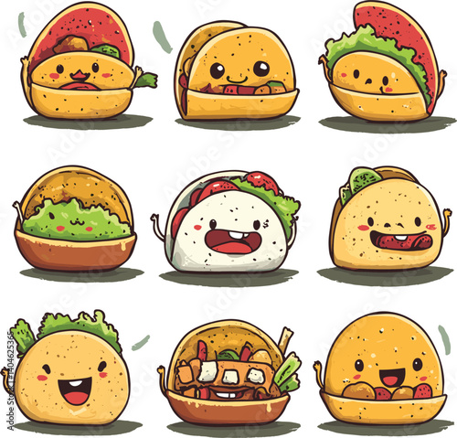 Mexican Tacos Vector cartoon