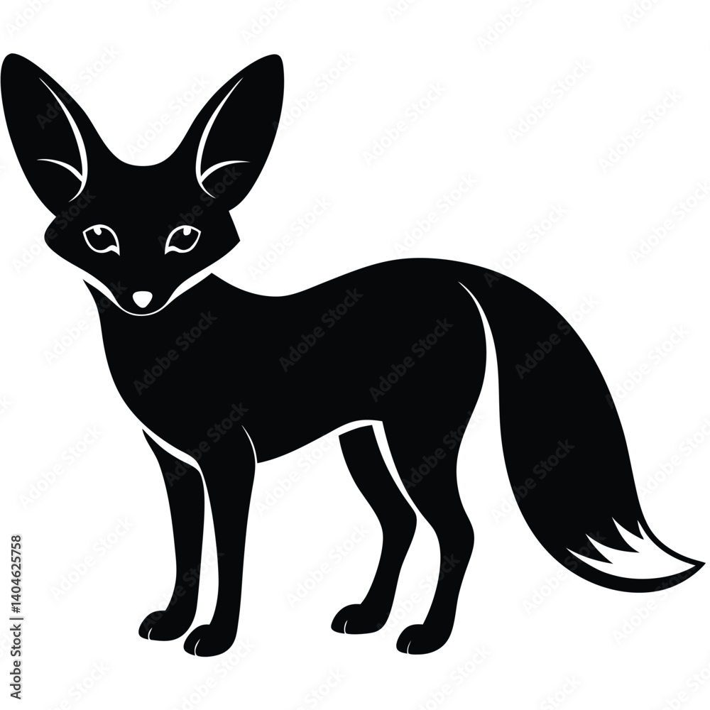 Obraz premium fennec fox vector silhouette single collection