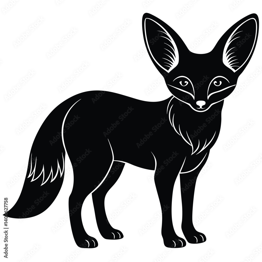 Obraz premium fennec fox vector silhouette single collection