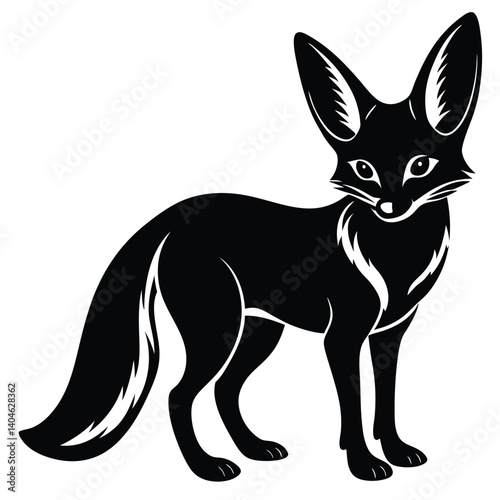 fennec fox vector silhouette single collection