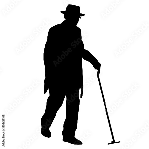  Elderly man silhouette