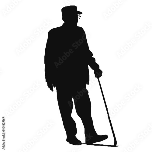  Elderly man silhouette