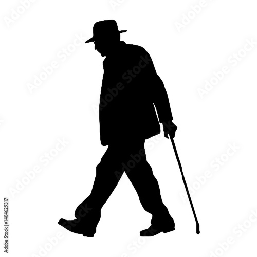  Elderly man silhouette