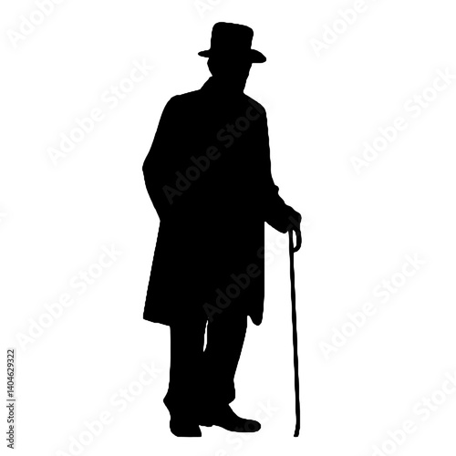  Elderly man silhouette