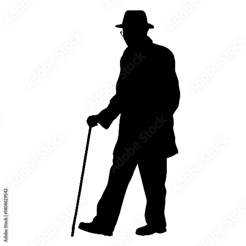  Elderly man silhouette