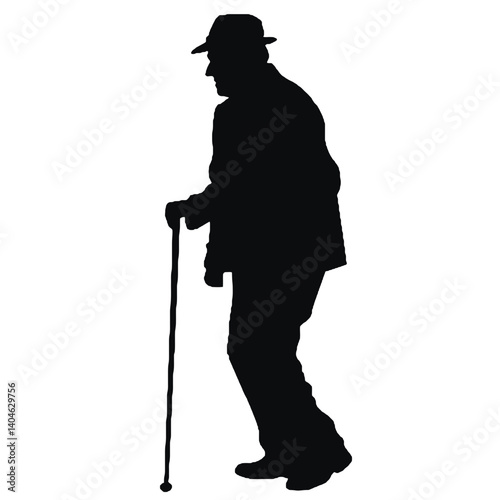 Elderly man silhouette