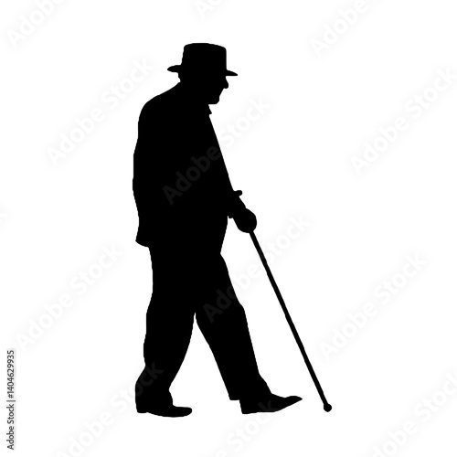  Elderly man silhouette