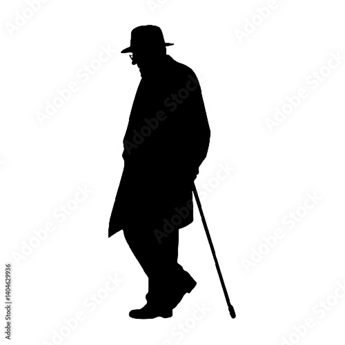  Elderly man silhouette