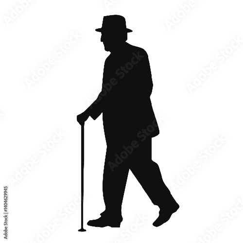  Elderly man silhouette