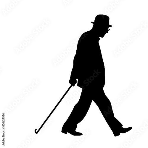  Elderly man silhouette