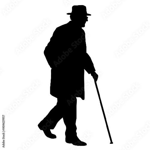  Elderly man silhouette